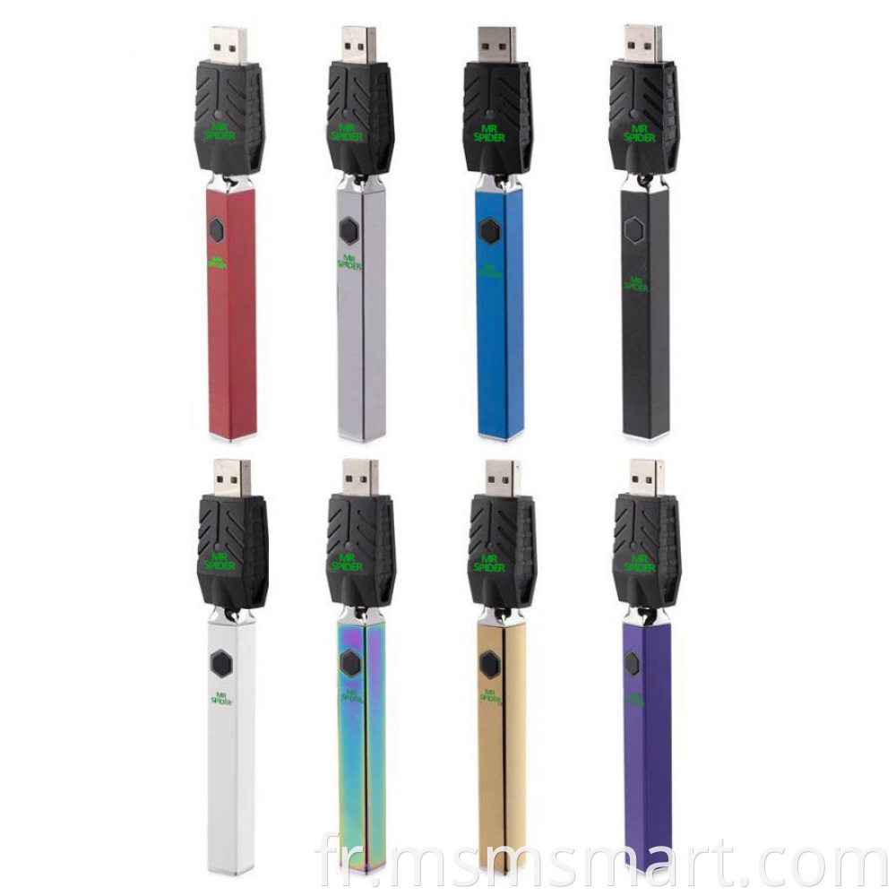 expédition rapide usine gros CBD vape batterie 510 stylo vaporisateur à tension variable